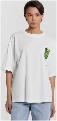 Футболка женская белая с принтом Mark Formelle 103237118