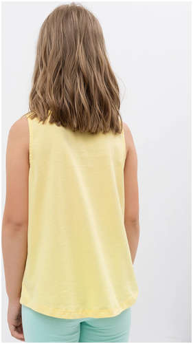 Хлопковый длинный топ в желтом цвете для девочек Mark Formelle / 103171955 - вид 2