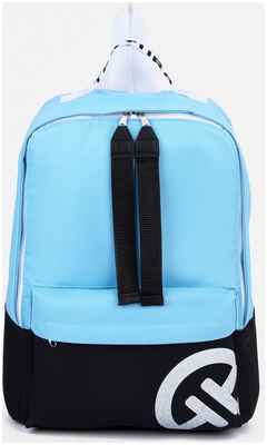 Рюкзак на молнии, наружный карман, цвет чёрный/голубой TEXTURA / 10397021 - вид 2