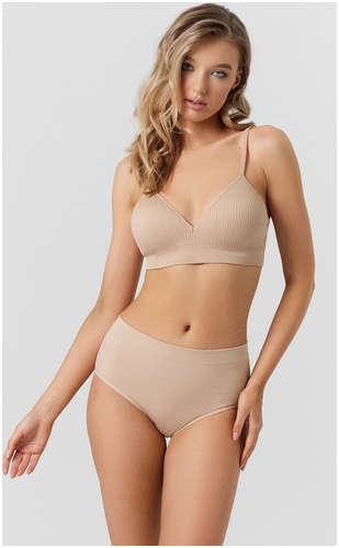 Трусы слипы женские бежевые с высокой посадкой Mark Formelle 103224931