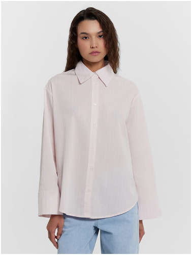 Рубашка женская розовая в полоску Mark Formelle / 103236025 - вид 2