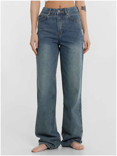 Джинсы женские синие с эффектом выцветания Mark Formelle / 103232763 - вид 2