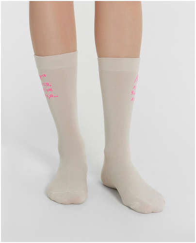 Носки mark formelle x ольга бузова молочные с надписью / 103230694 - вид 2