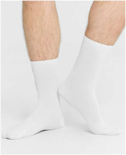 Носки мужские белые с надписью drink time Mark Formelle / 103226321 - вид 2