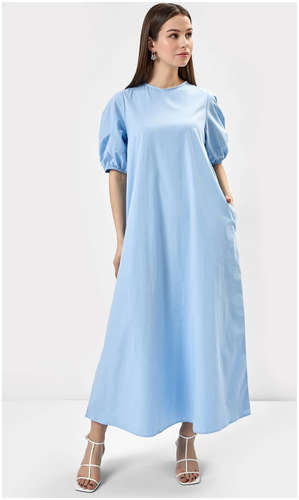 Платье женское макси с рукавами-фонариками в голубом цвете Mark Formelle / 103166954 - вид 2