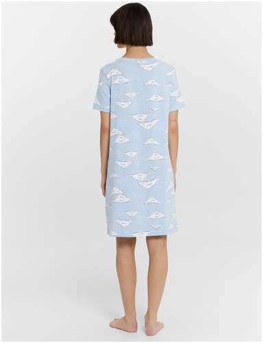 Сорочка ночная женская голубая с принтом Mark Formelle / 103240004 - вид 2