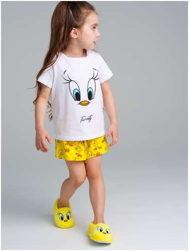 Комплект трикотажный фуфайка футболка шорты пижама пояс PLAYTODAY 103188769