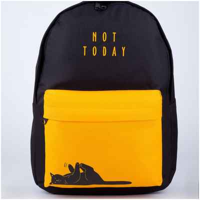 Рюкзак молодежный, отдел на молнии, наружный карман, цвет черный/оранжевый NAZAMOK / 1031934 - вид 2