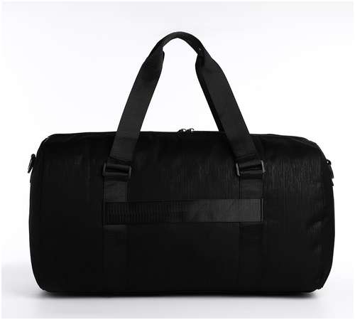 Сумка дорожная на молнии, наружный карман, держатель для чемодана, длинный ремень, цвет черный / 103157139 - вид 2