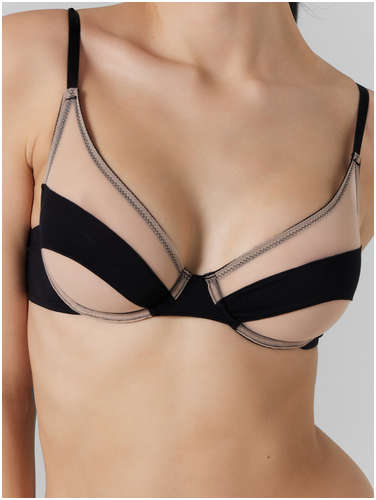 Бюстгальтер женский бежевый с черными вставками Mark Formelle 103218984