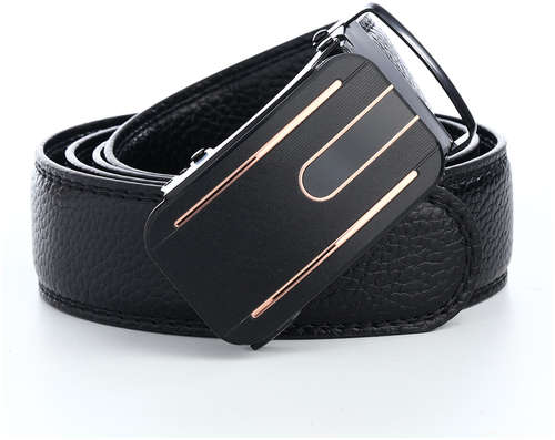 Ремень мужской, ширина 3,5 см, пряжка автомат, цвет черный 103201958