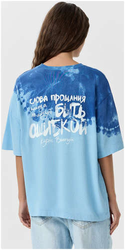 Футболка женская голубая с надписью Mark Formelle / 103242675 - вид 2