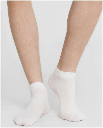 Носки мужские короткие белые с логотипом mf Mark Formelle / 103236141 - вид 2