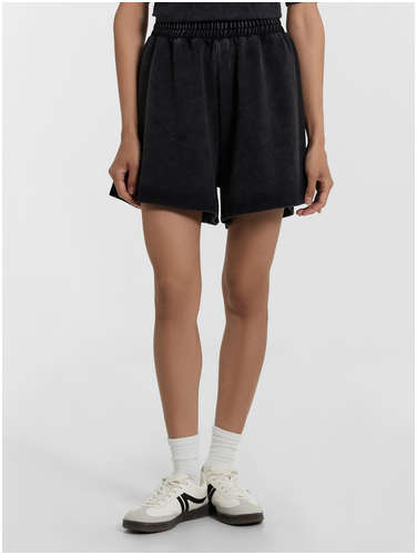 Шорты женские черные с обработкой эйсид Mark Formelle / 103238958 - вид 2