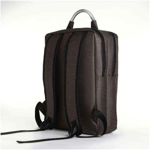 Рюкзак городской на молнии, 2 кармана, с usb, цвет коричневый / 103176948 - вид 2