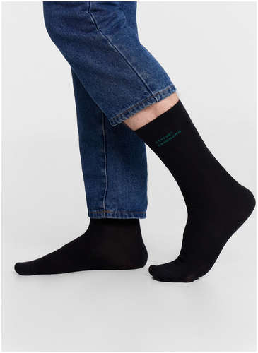 Носки мужские высокие черные с надписью Mark Formelle 103223220