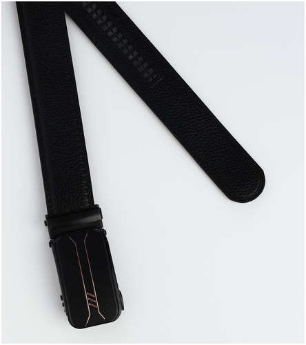 Ремень мужской, ширина 3,5 см, пряжка автомат, цвет черный / 103202143 - вид 2