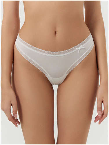 Трусы стринги женские белые с кружевом Mark Formelle / 103227908 - вид 2