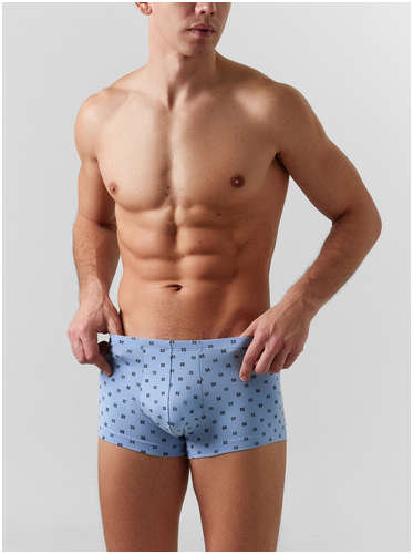 Трусы мужские голубые с принтом Mark Formelle / 103223256 - вид 2