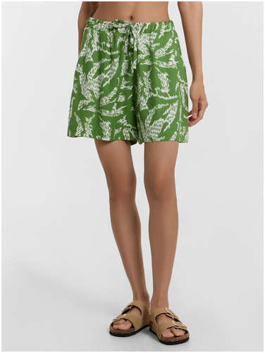 Шорты женские зеленые с принтом Mark Formelle / 103238587 - вид 2