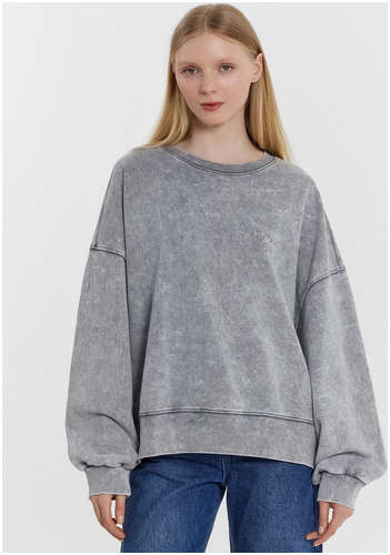 Свитшот женский оверсайз синий с обработкой эйсид и вышивкой Mark Formelle / 103235251 - вид 2