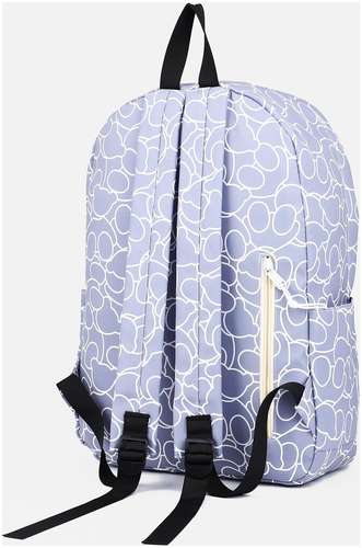 Рюкзак на молнии, 3 наружных кармана, цвет сиреневый / 103126747 - вид 2