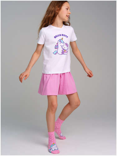 Комплект трикотажный фуфайка футболка шорты пижама PLAYTODAY / 103188044 - вид 2