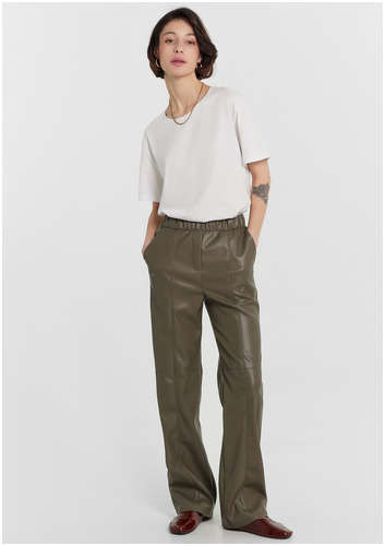 Брюки женские хаки кожаные Mark Formelle 103218974