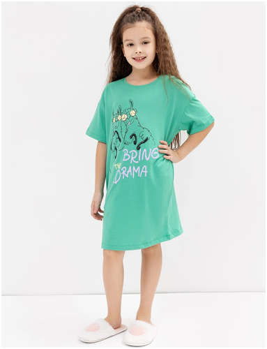 Сорочка ночная для девочек в зеленом цвете с принтом Mark Formelle / 103171877