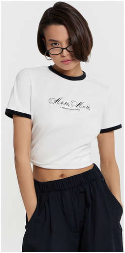 Футболка mark formelle x ольга бузова белая с надписью 103230746