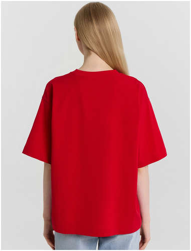 Футболка женская красная с принтом и надписью Mark Formelle / 103238799 - вид 2