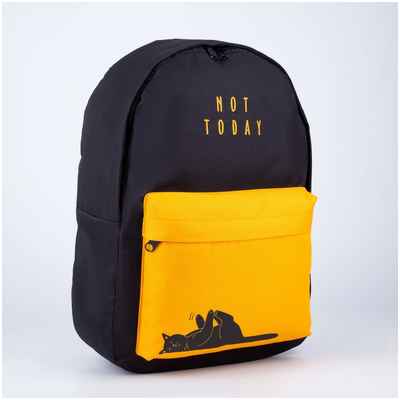 Рюкзак молодежный, отдел на молнии, наружный карман, цвет черный/оранжевый NAZAMOK / 1031934