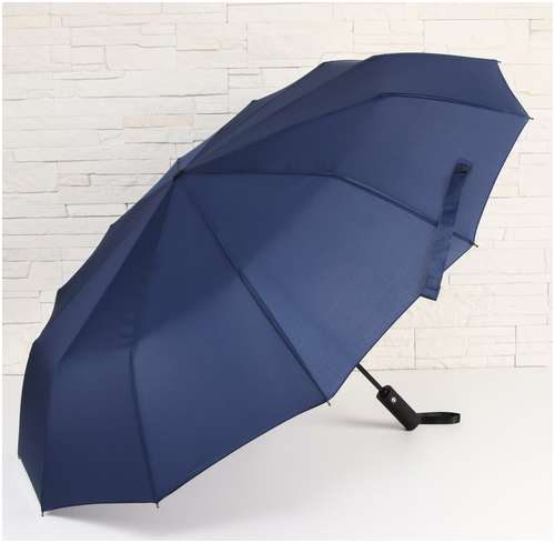 Зонт автоматический lanford, 3 сложения, 12 спиц, r=53/60 см, d=106 см, темно-синий QF 103118645
