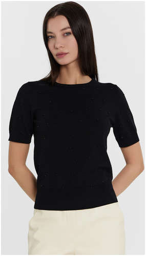 Джемпер женский черный с декором в виде бусин Mark Formelle / 103225676 - вид 2