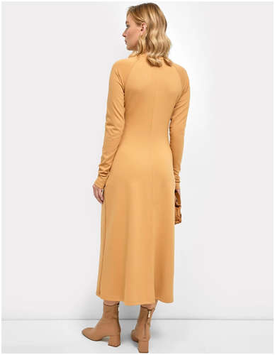 Прилегающее платье макси из интерлока бежевого цвета Mark Formelle / 103165950 - вид 2