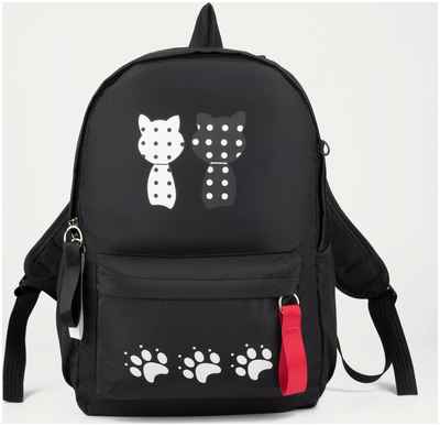 Рюкзак, отдел на молнии, наружный карман, кошелёк, цвет чёрный / 10340567 - вид 2