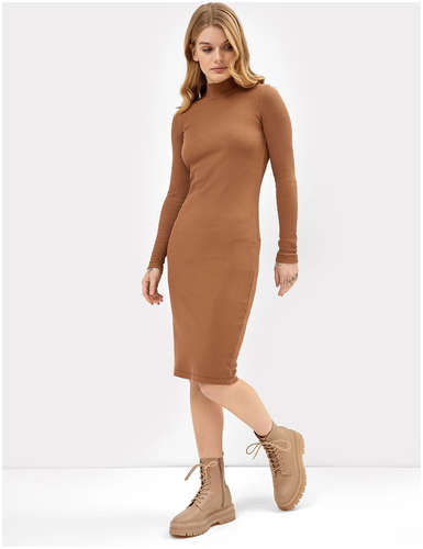 Платье женское с длинными рукавами в коричневом цвете Mark Formelle / 103167077 - вид 2