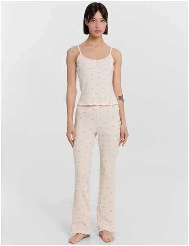 Комплект домашний женский кремовый с цветочным принтом Mark Formelle 103242145