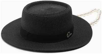 Шляпа женская с бусинами minaku цвет черный, р-р 56-58 103113093