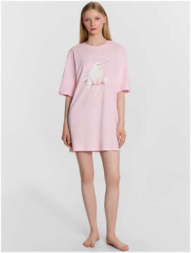 Туника женская розовая с принтом Mark Formelle 103240819