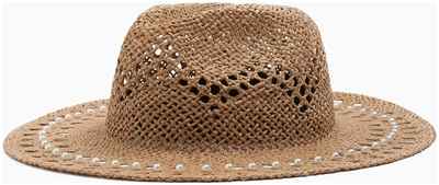 Шляпа женская с декором minaku цвет коричневый, р-р 56-58 103113094