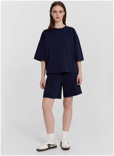 Комплект женский синий: футболка и шорты Mark Formelle 103239589