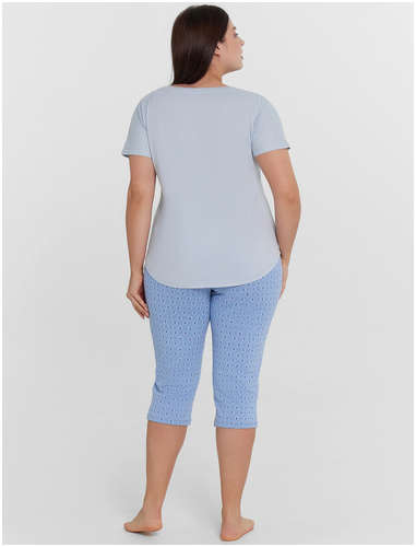 Пижама женская голубая с принтом Mark Formelle / 103238980 - вид 2