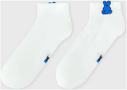 Носки унисекс белые с рисунком в виде медведя на бортике Mark Formelle / 103239044 - вид 2