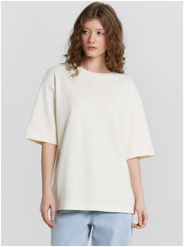 Футболка женская кремовая оверсайз Mark Formelle / 103235478 - вид 2