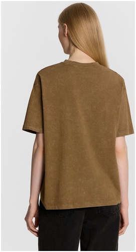 Футболка женская коричневая с обработкой эйсид и надписью Mark Formelle / 103240831 - вид 2