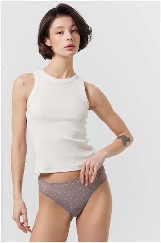 Трусы слипы женские серые из сеточки и кружева Mark Formelle 103218811