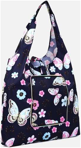 Сумка хозяйственная на кнопке, складная, синяя / 103145165 - вид 2