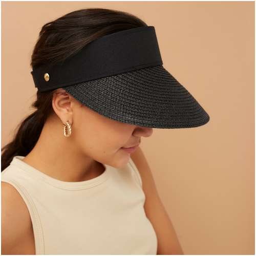 Козырек женский плетеный minaku, черный, размер 56-58 / 103162195 - вид 2