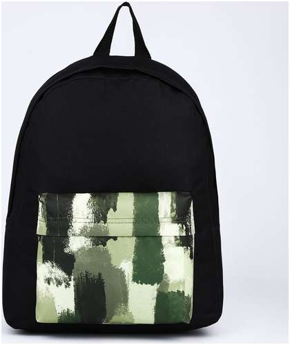 Рюкзак текстильный хаки, с карманом, 30х12х40см, цвет черный, зеленый NAZAMOK 103150021